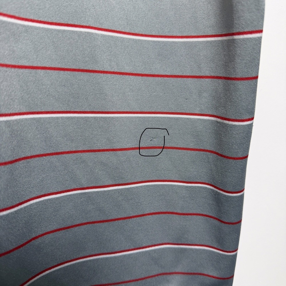Under Armour Men's Loose Heat Gear golf polo shirt Large Activewear Gray Striped - Picture 6 of 10